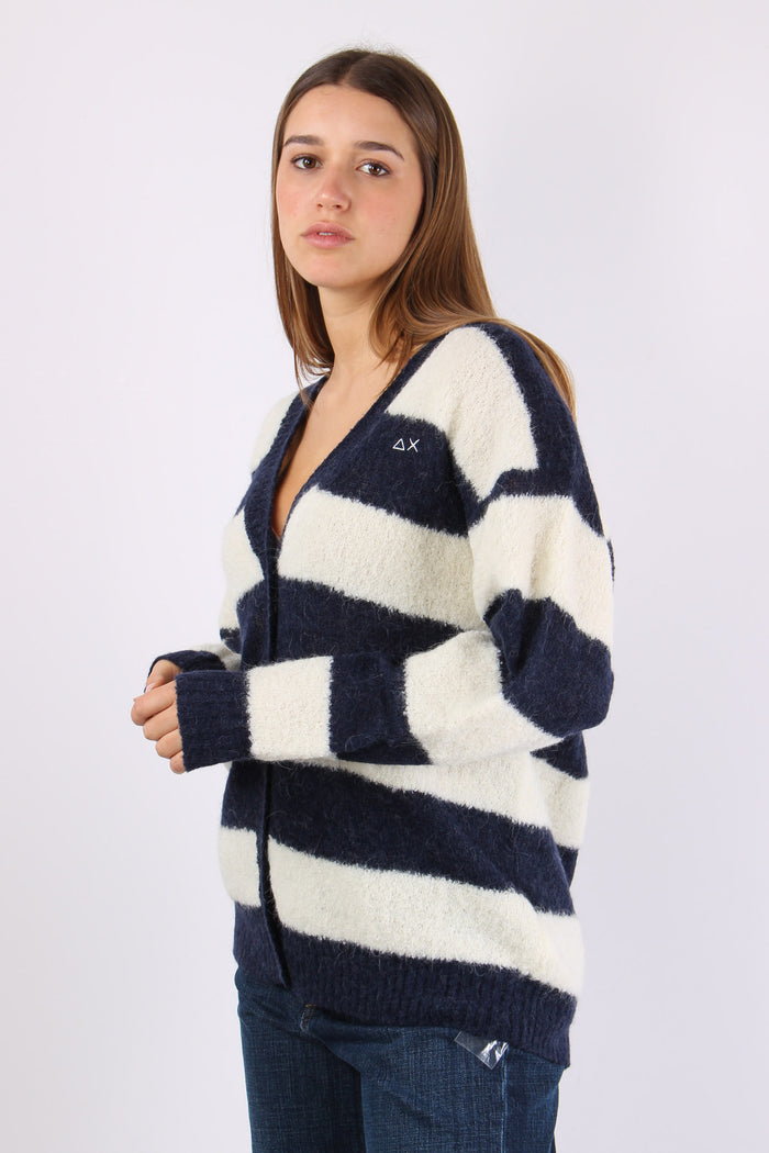 Cardigan Over Riga Bianco/navy-6