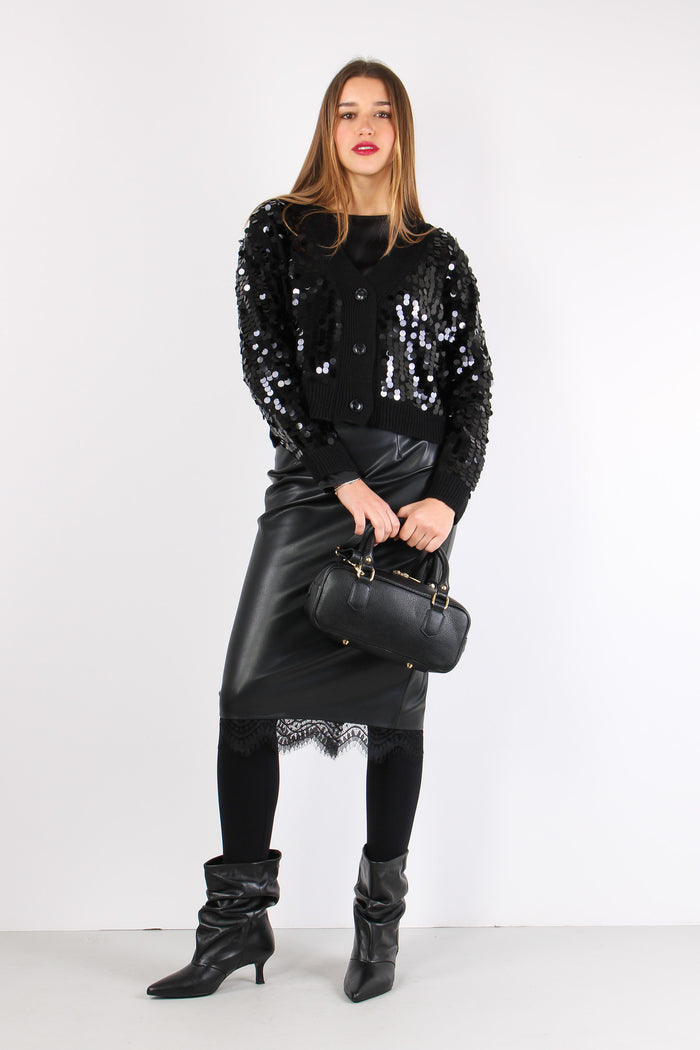 Cardigan Paillettes Nero-6