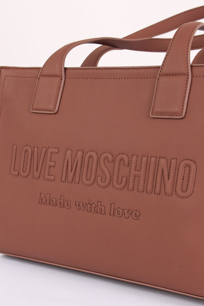 Shopping Rigida Effetto Denim Cuoio-4