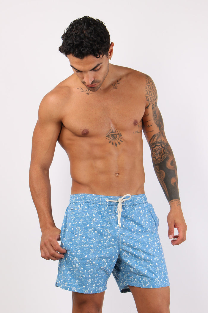 Costume Boxer Stretch Azzurro-2