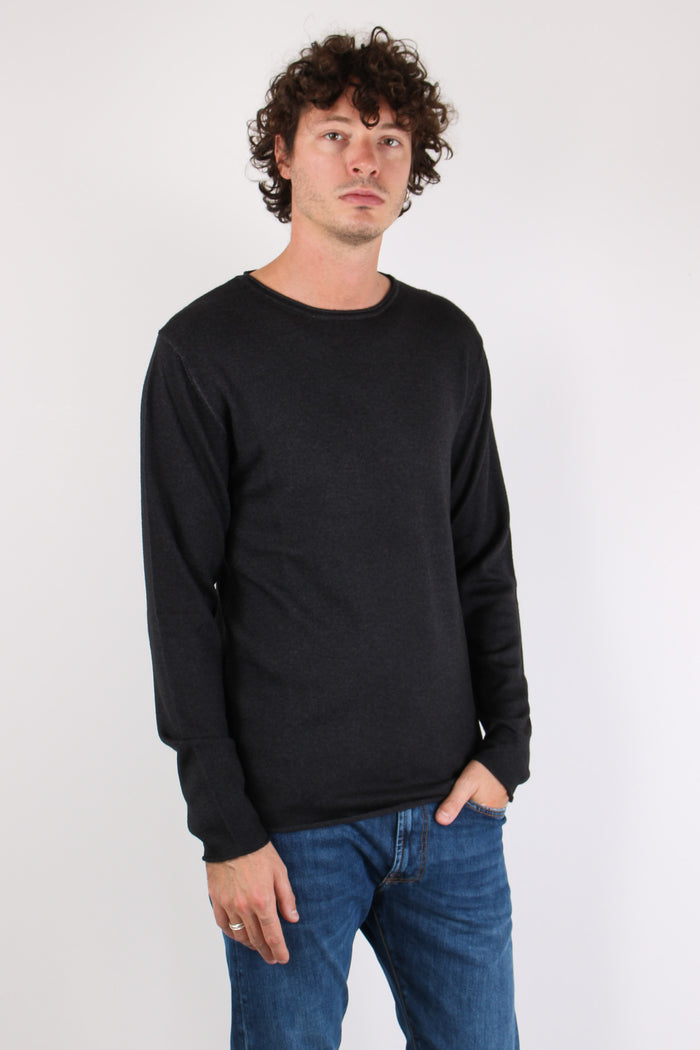 Maglia Girocollo Rullino Vintage Nero-5