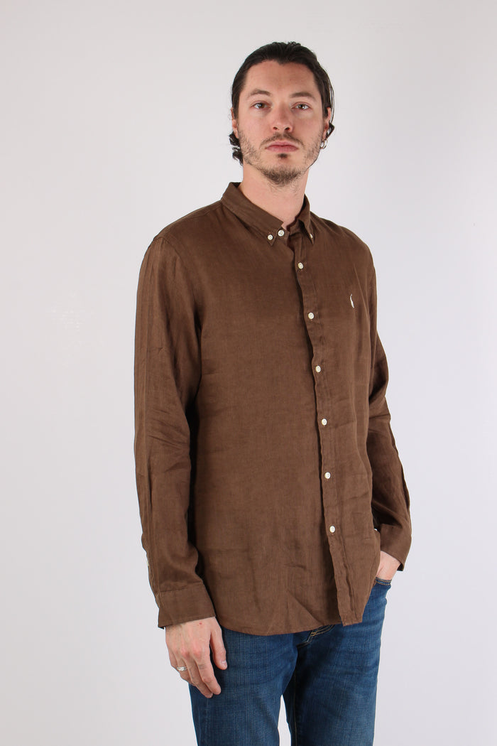 Camicia Lino Slim Fit Chestnut-6