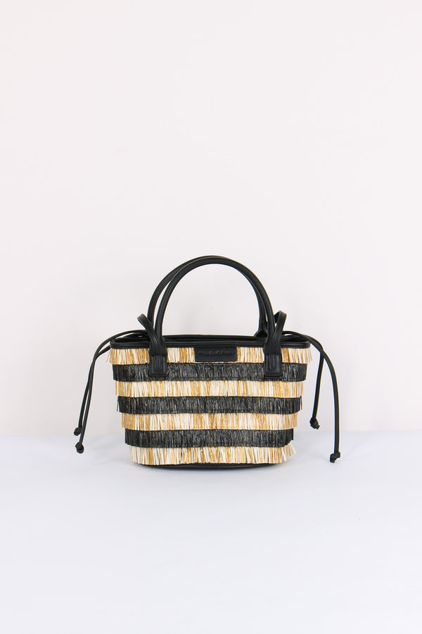 Shopping Paglia Riga Nero