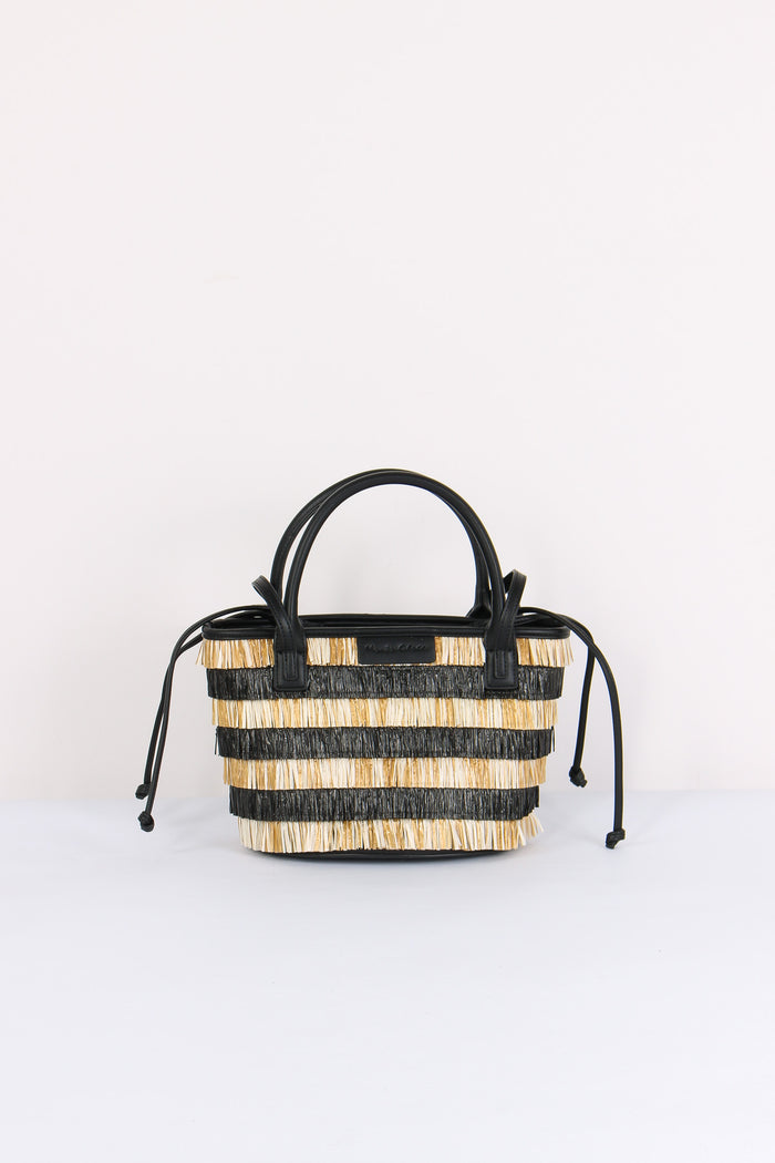 Shopping Paglia Riga Nero