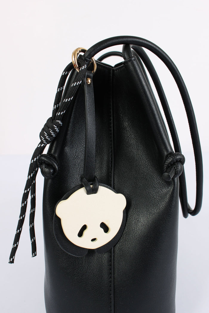 Tote Bag Manici Sottili Nero-4