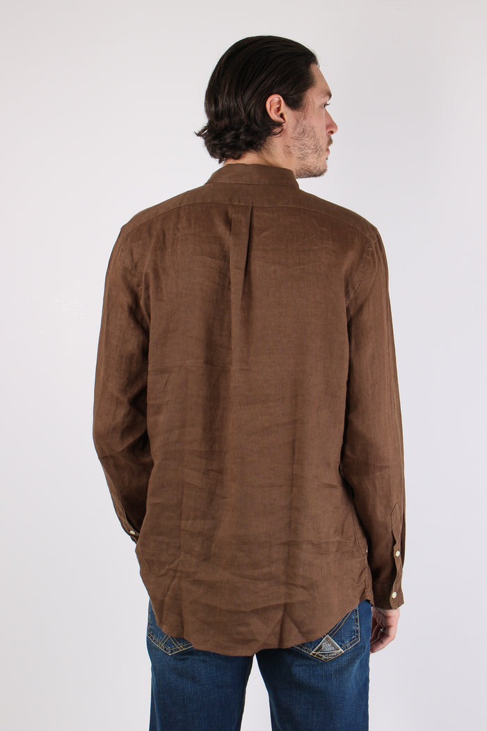 Camicia Lino Slim Fit Chestnut-4