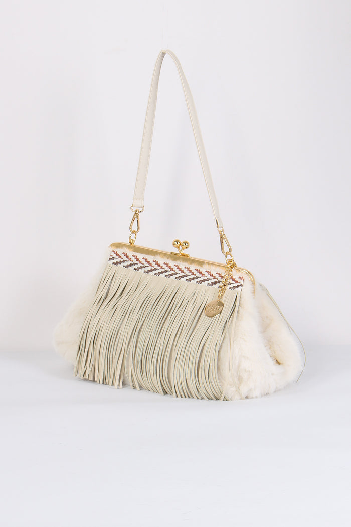 Pochette Ecopelliccia Frange Glam/rust-4