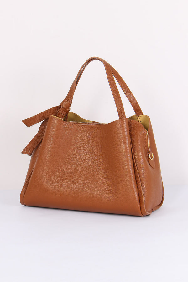 Shopping Fiocco Vera Pell Cuoio-2