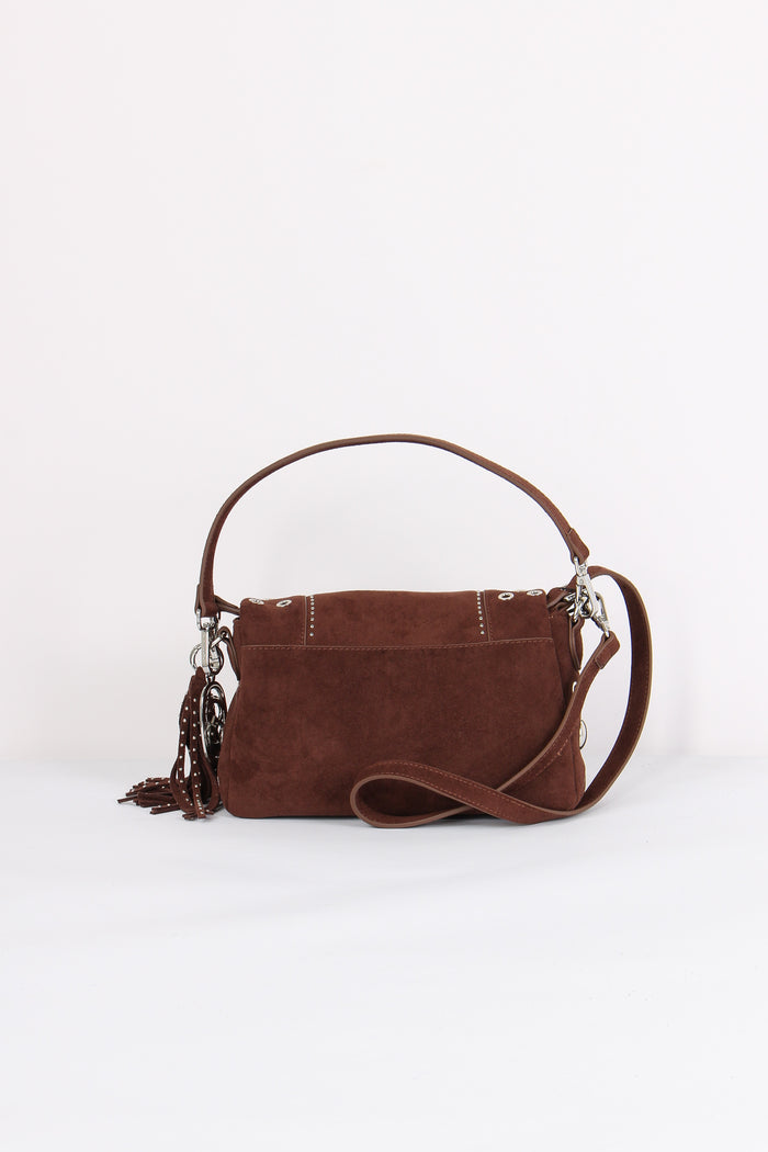Tracolla Camoscio Maxi Borchie Brown-3