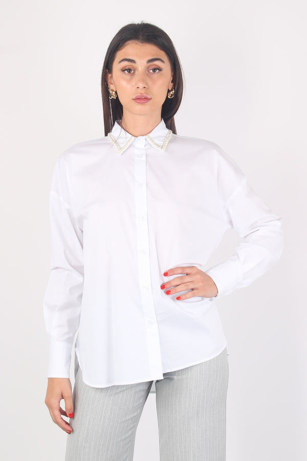 Camicia Perle Colletto Bianco