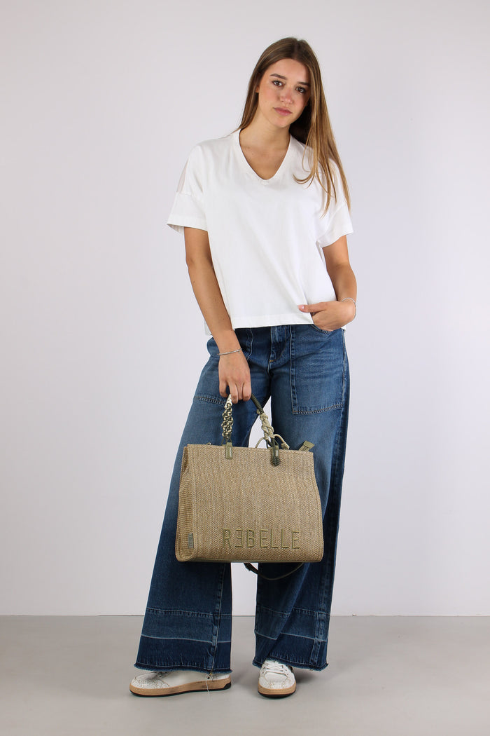 T-shirt Scavo V Organza Off White-3