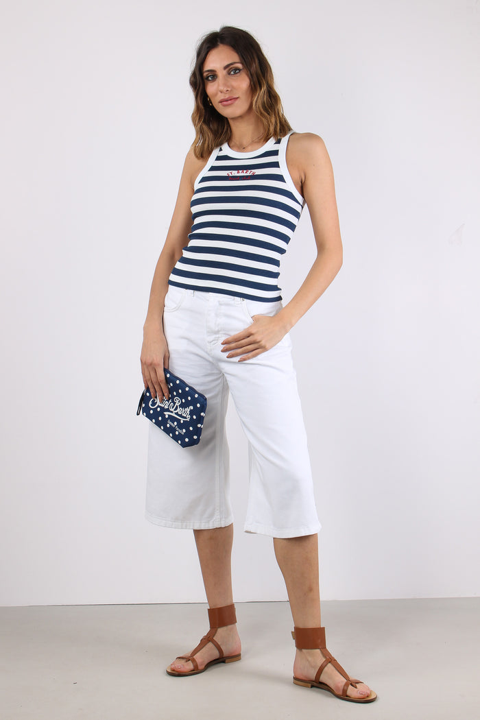 Top Costina Riga Bianco/blu
