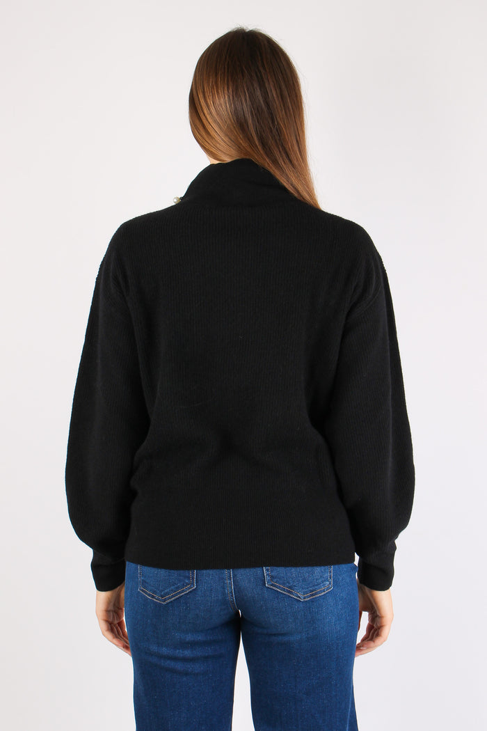 Maglia Collo Alto Nero-4