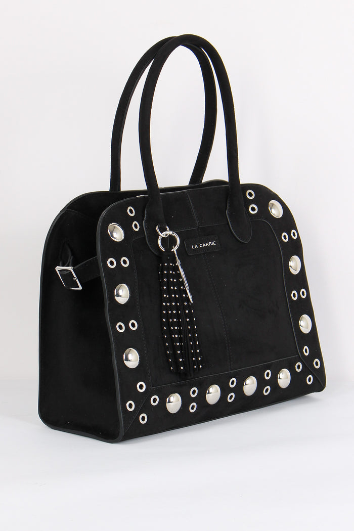 Shopping Camoscio Maxi Borchie Black-5