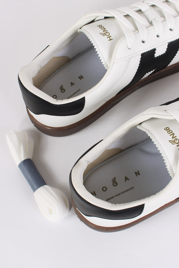 Sneaker Inserto Camoscio Bianco/nero-6