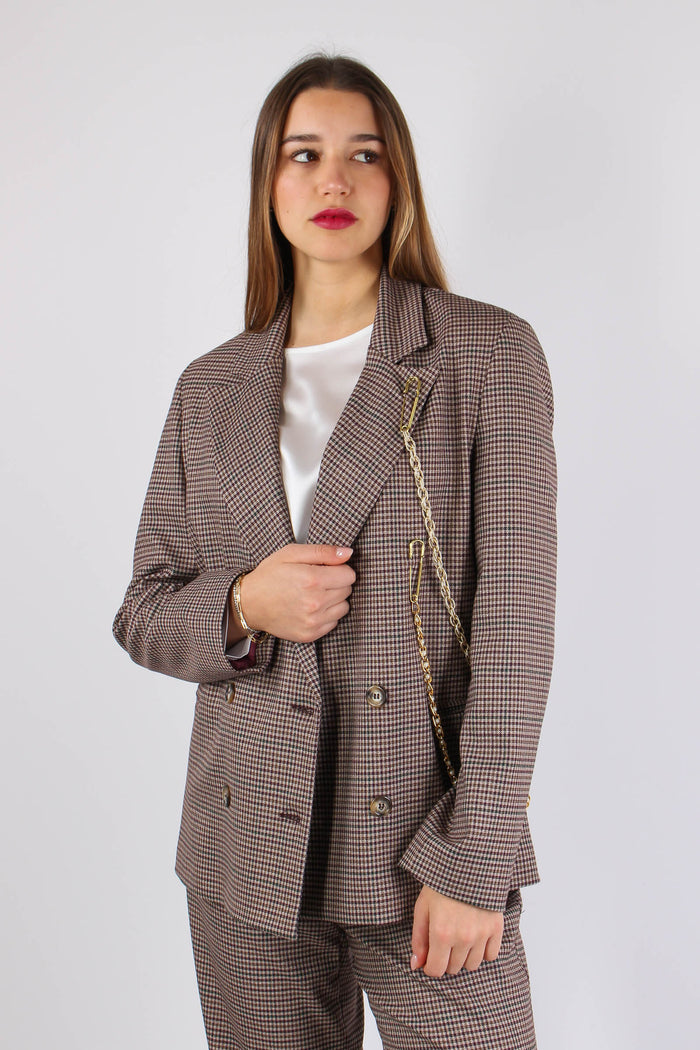 Giacca Check Catena Bordeaux/cammello-3