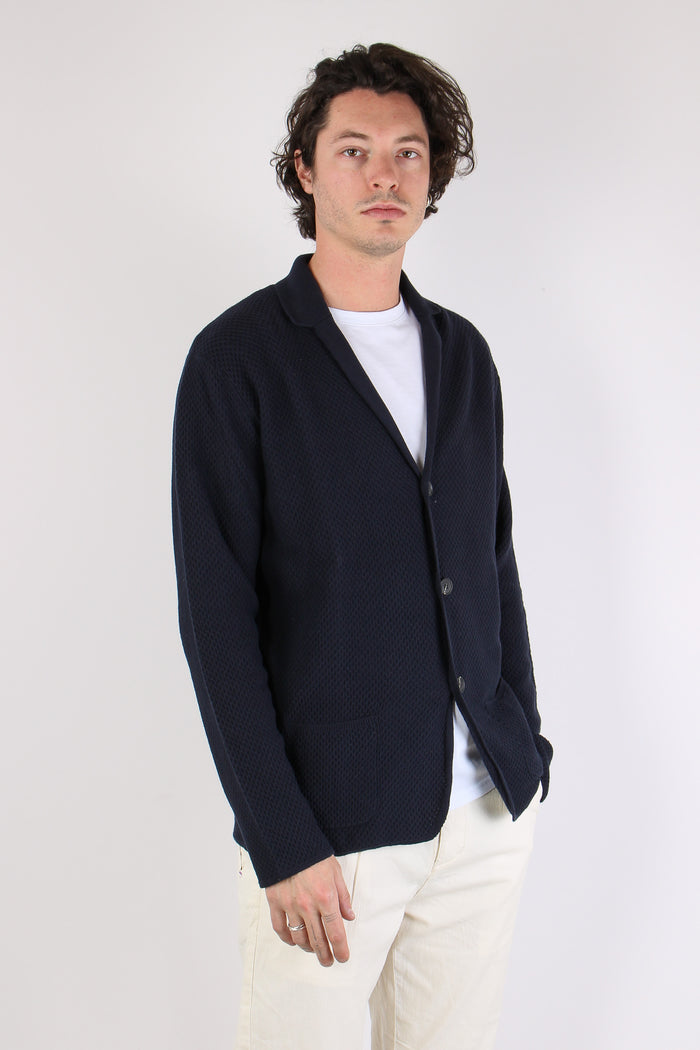 Cardigan In Maglia Navy-6