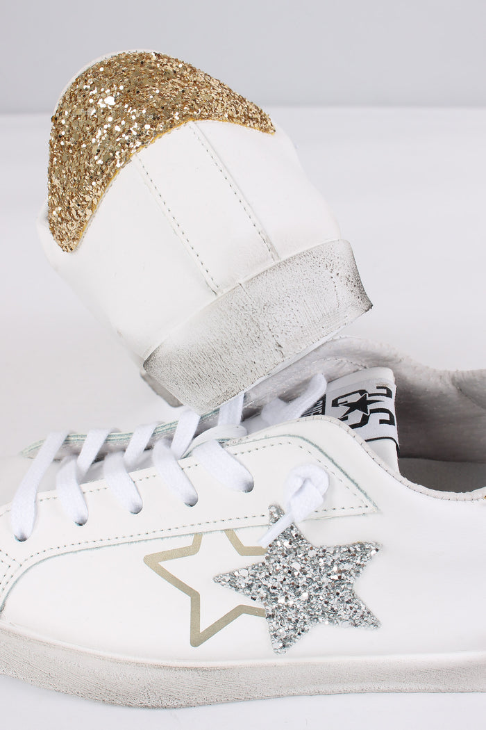 Sneakers Prime Star Glitter Bianco/argento-5