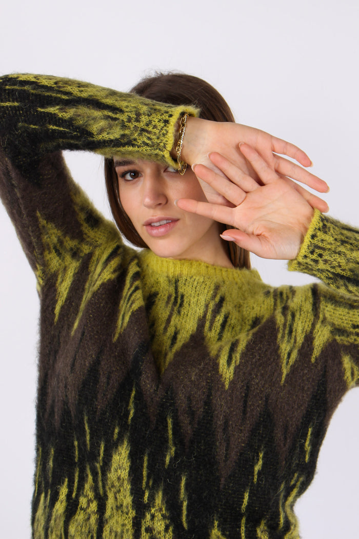 Maglia Mohair Zig Zag Verde/moro-7