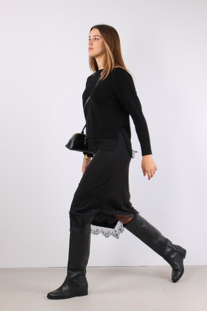Gonna Sbieco Fondo Pizzo Nero-5