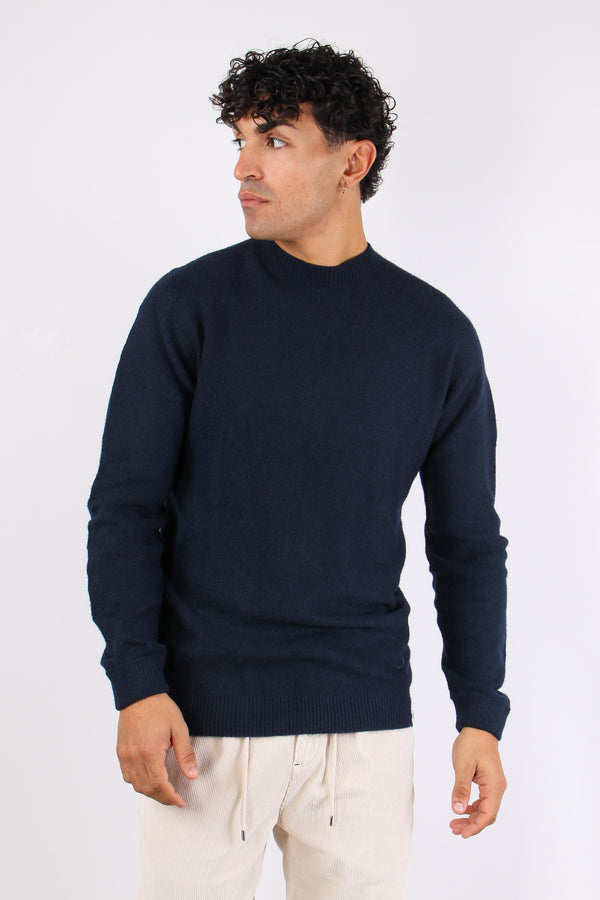 Maglia Girocollo Punto Riso Blu-2