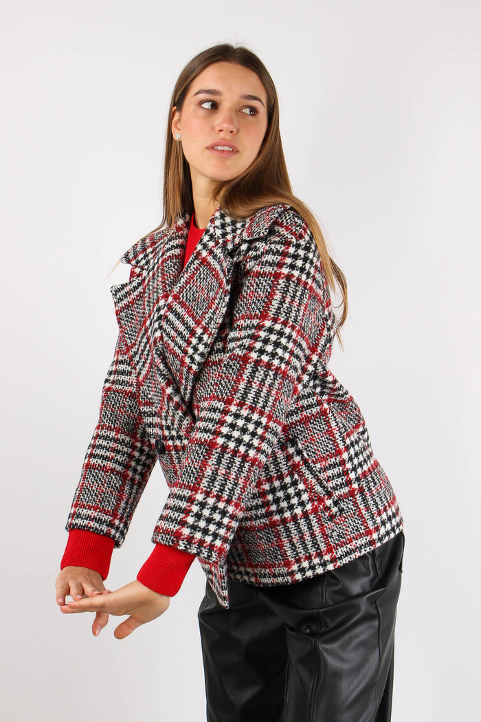 Peacot Corto Check Rosso/nero-4