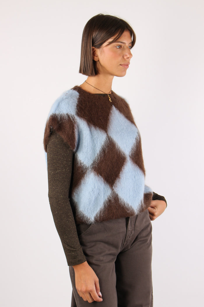 Gilet Garzato Multi Rombo Azzurro/moro-5