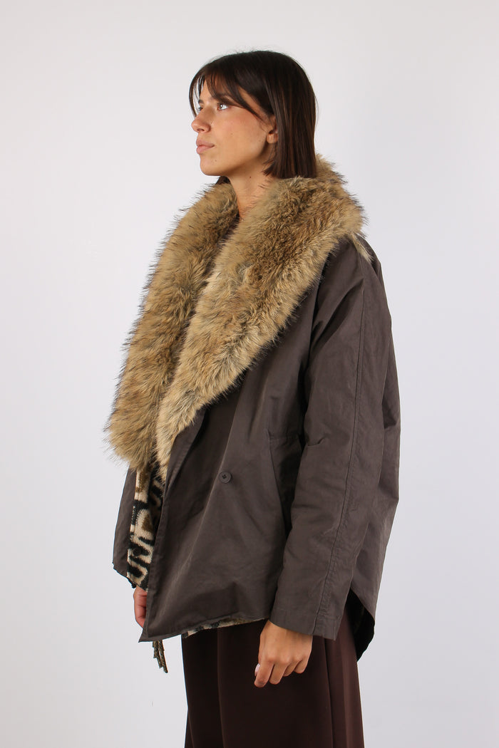 Parka Corto Pelo Frange Moro-7
