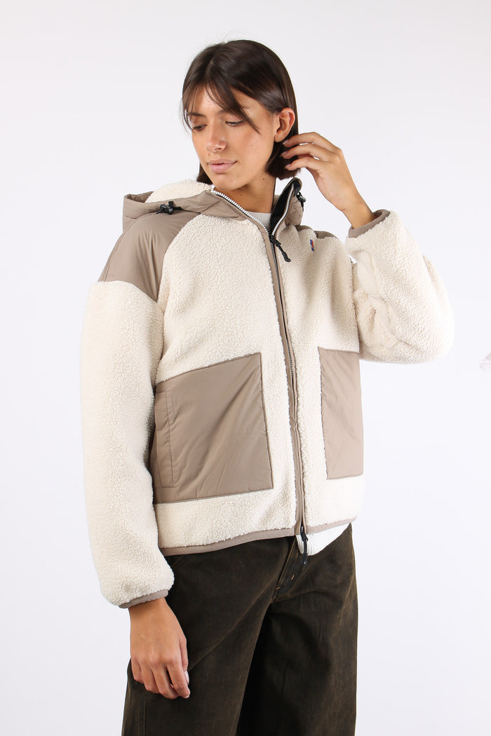 Giubbotto Inserto Teddy Beige/ecru-6