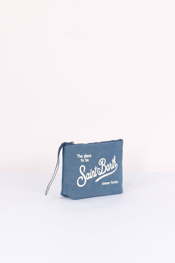 Aline Pochette Canvas Blu-6