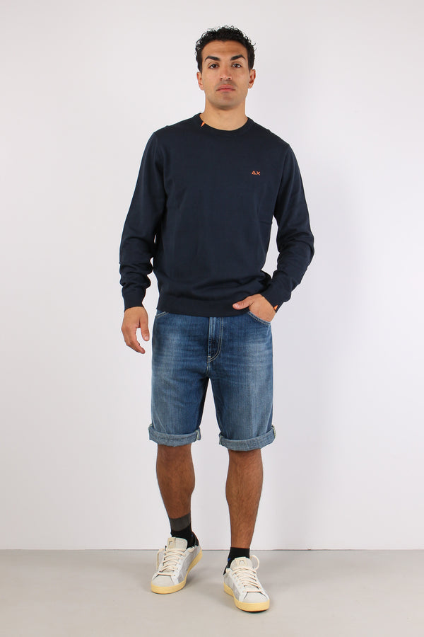 Maglia Basica Cotone Navy Blue