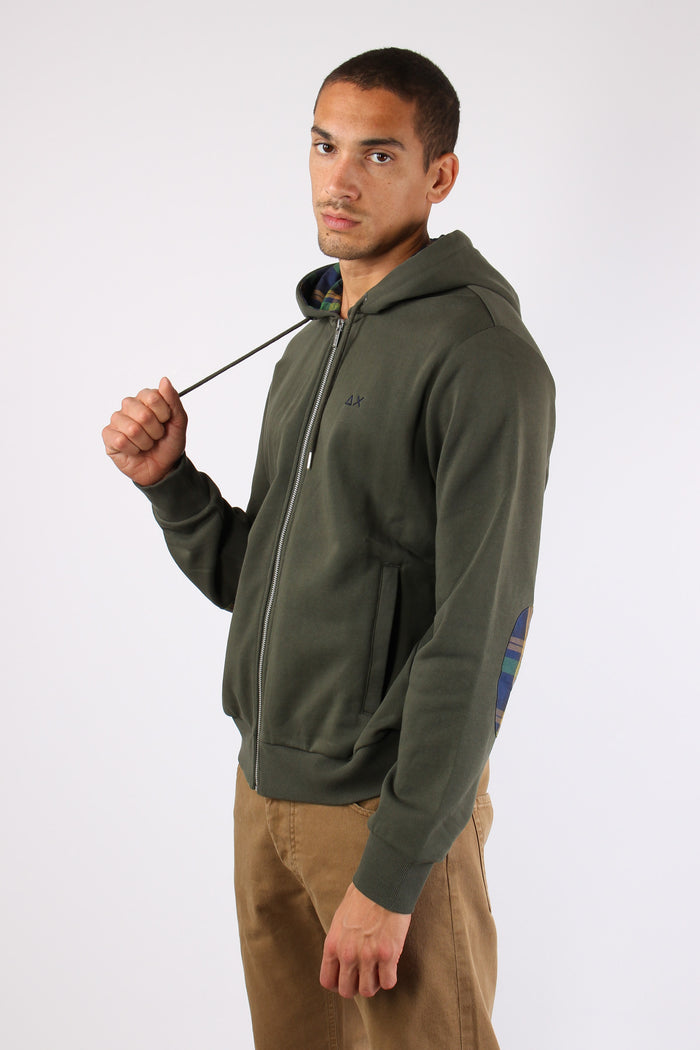 Felpa Zip Toppe Contrasto Militare-3