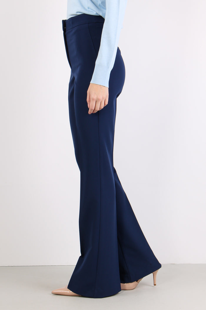 Pantalone Zampa Tessuto Tecnico Navy-6