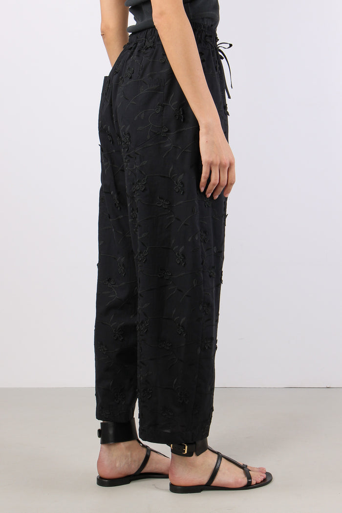 Pantalone Barrel Fiore 3d Nero-6