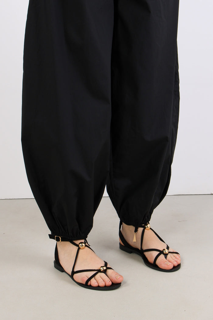 Pantalone Popeline Elastico Fo Nero-10