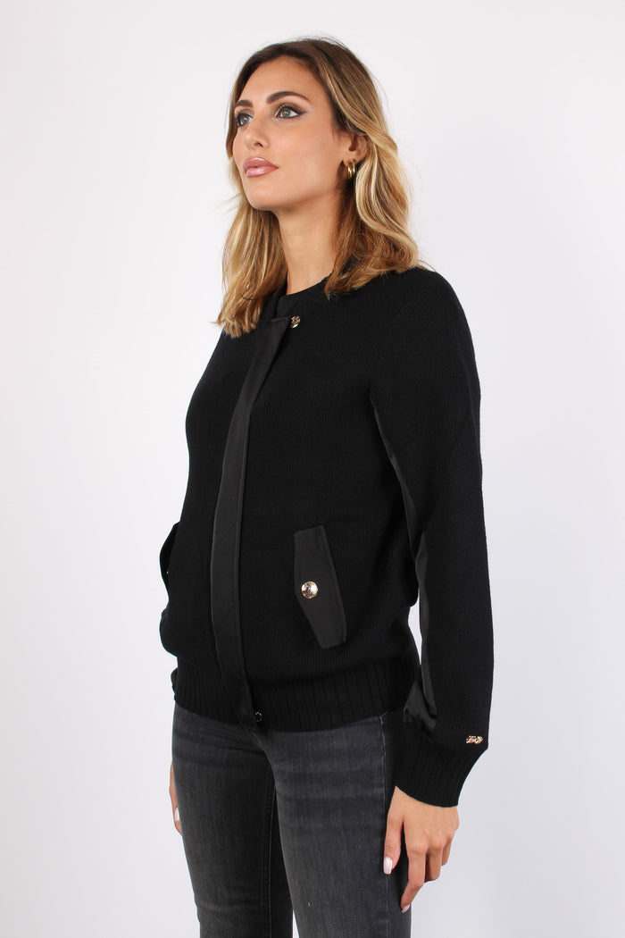 Maglia Full Zip Bomber Nero-6