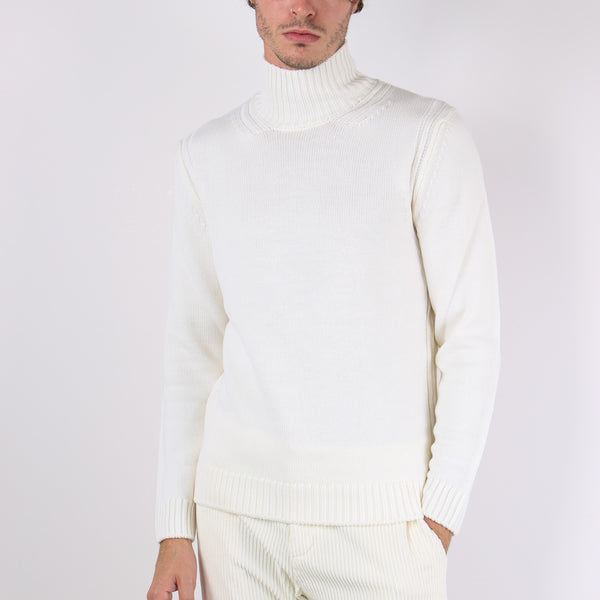 Maglia Collo In Piedi Panna-2