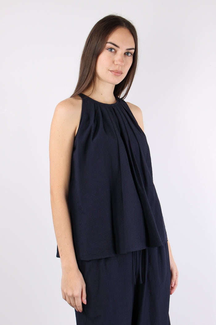 Canotta Plisse Blu Navy-6