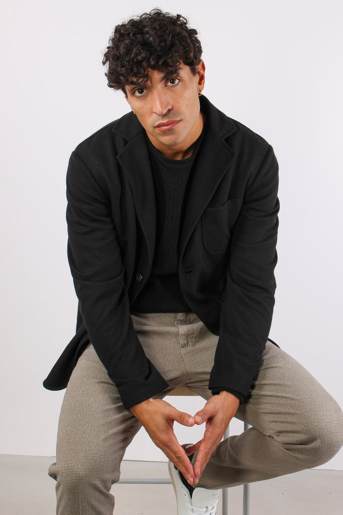 Giacca Basica Tasche Nero-6