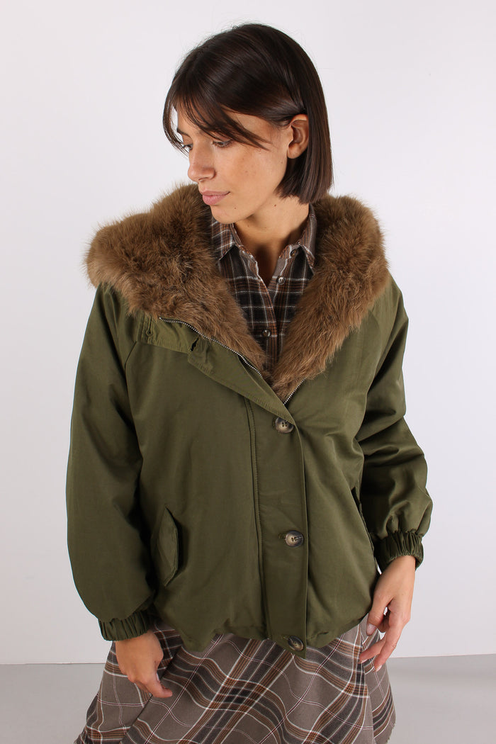 Parka Over Bottoni Laterale Militare-3