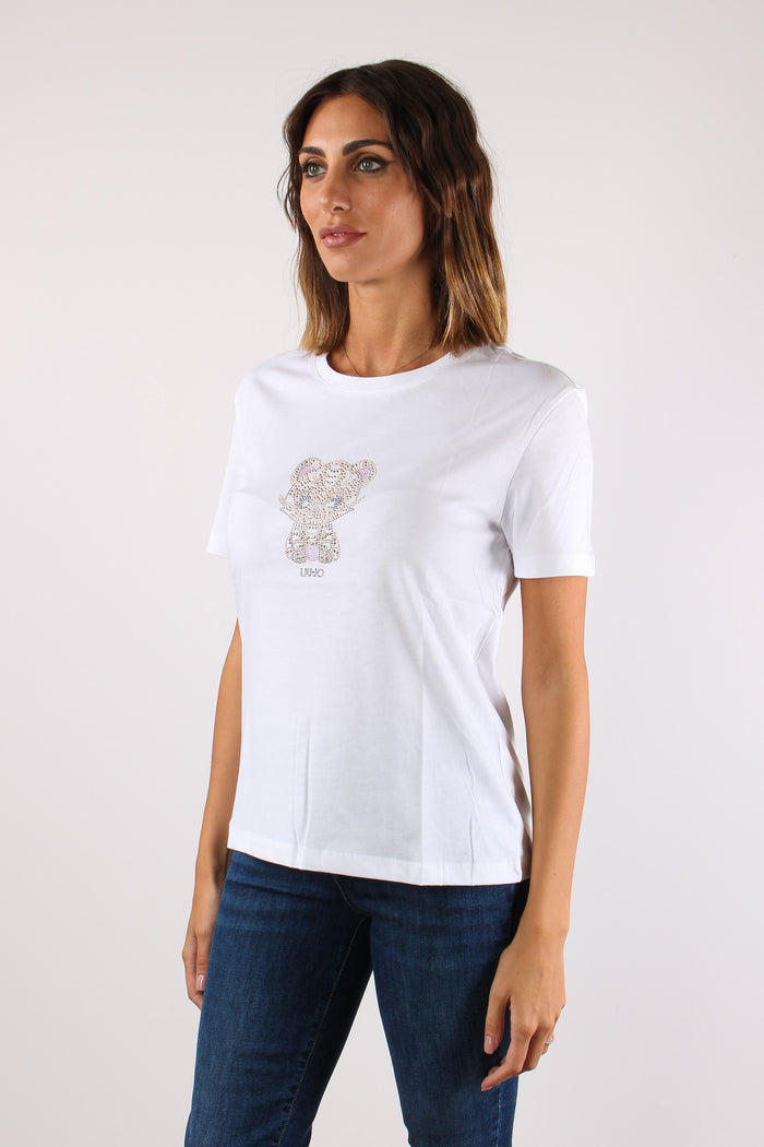 T-shirt Stampa Bianco Cat-4