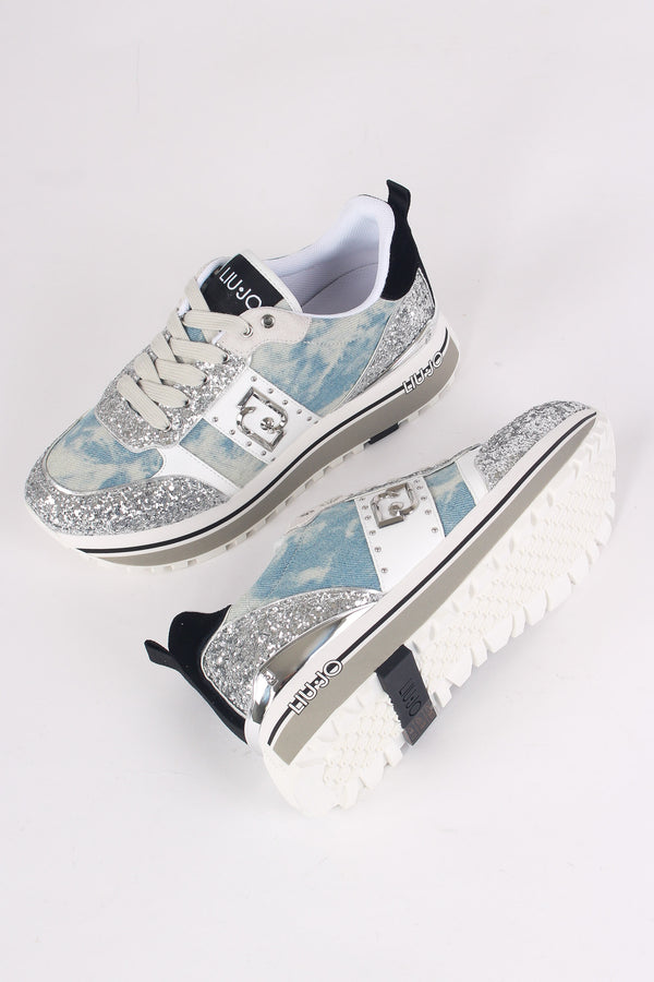 Sneaker Maxi Wonder Glitter Denim/silver-2