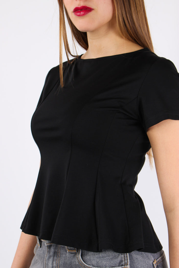 T-shirt M/m Riprese Fianchi Nero-8