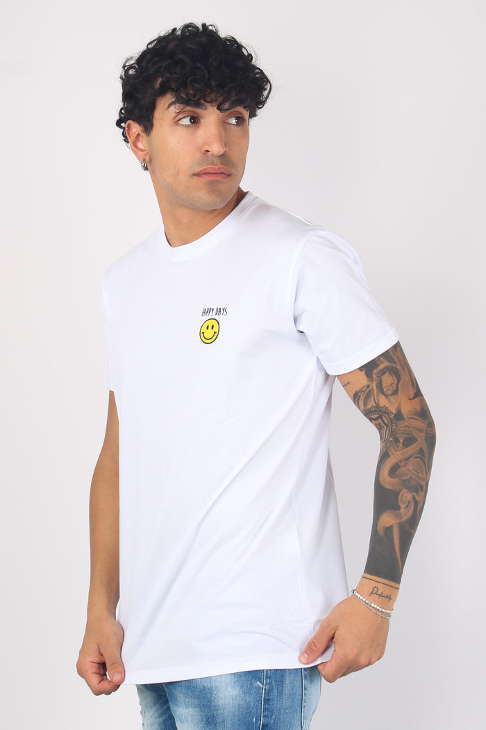 T-shirt Ricamo Happy Days Bianco-6