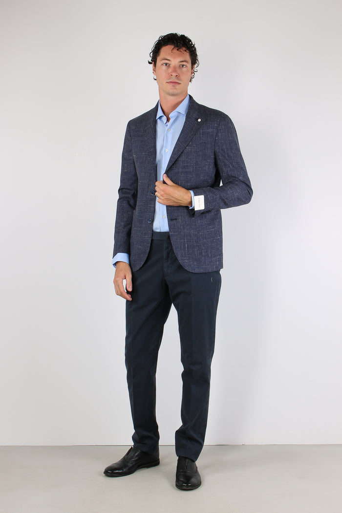 Giacca Tasca Toppa Drop Sette Blu Navy-6