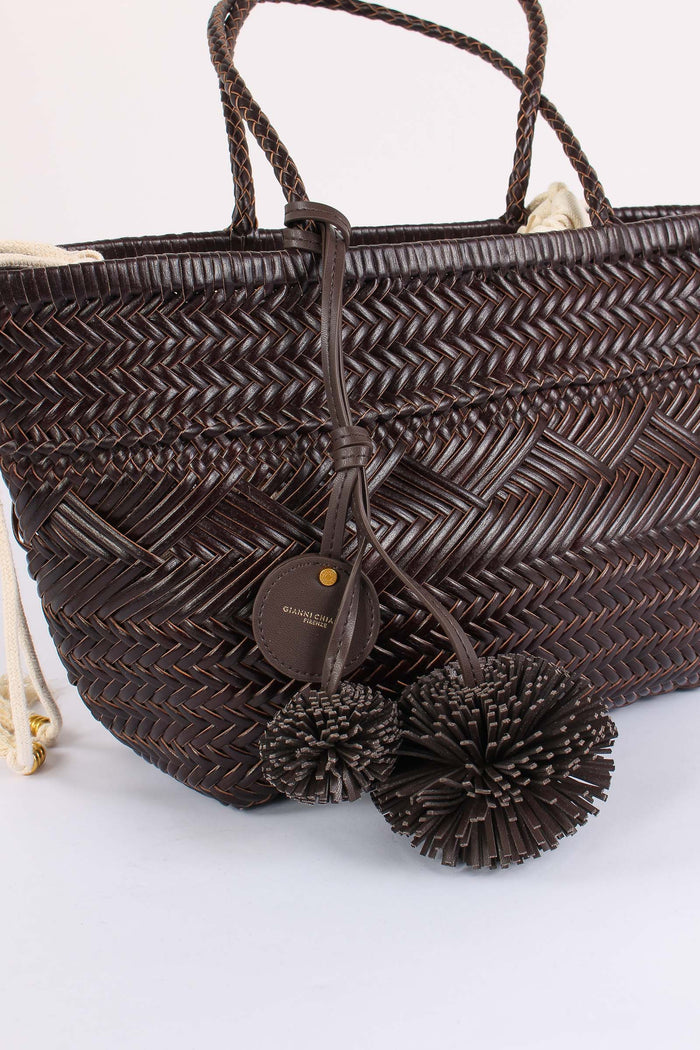 Paloma Shopping Mini Intreccio Choco-4