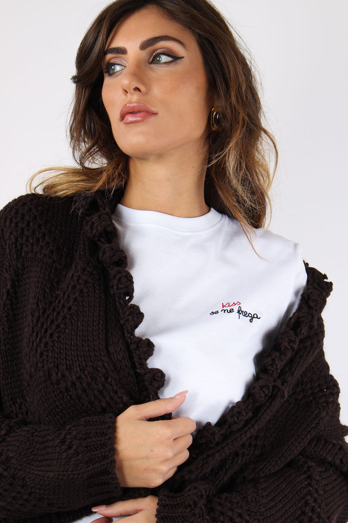 Cardigan Corto Effetto Uncinet Moro-8