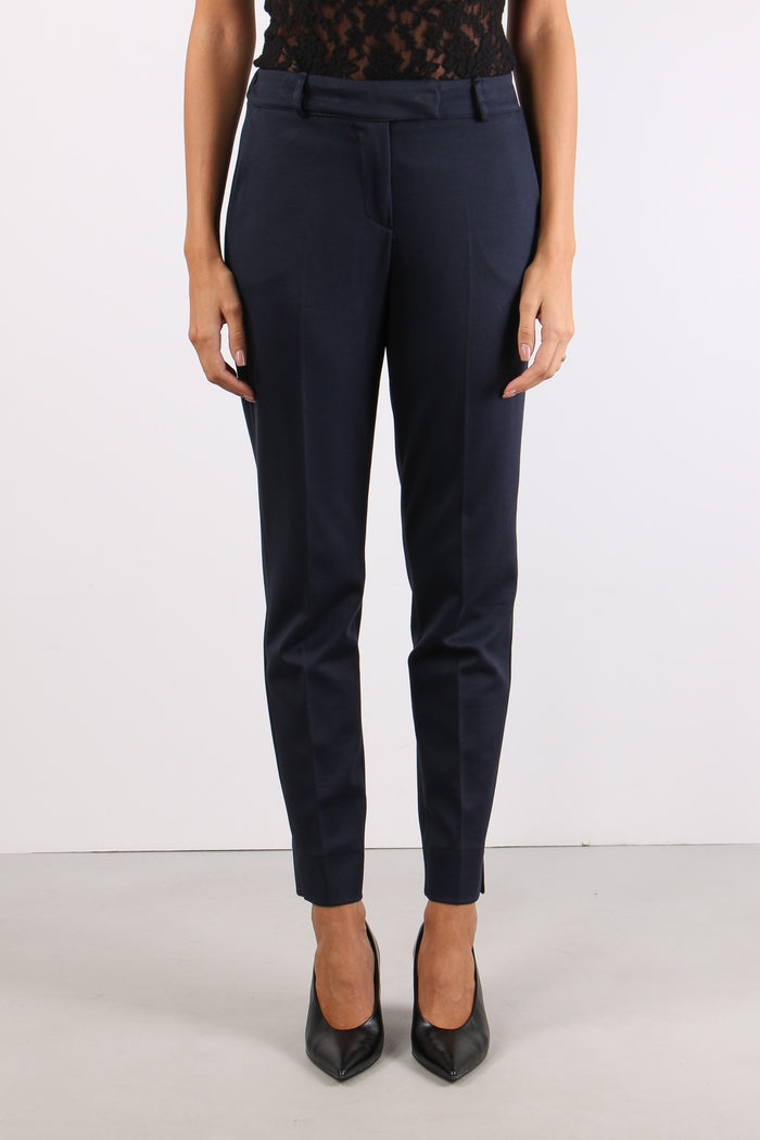 Pantalone Slim Punto Roma Diag Blu-2