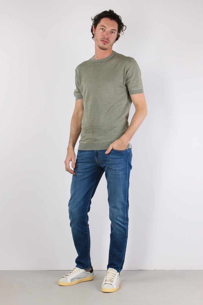 T-shirt Girocollo Basica Green Fade-2