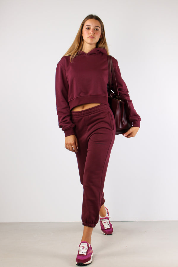 Pantalone Felpa Basico Bordeaux